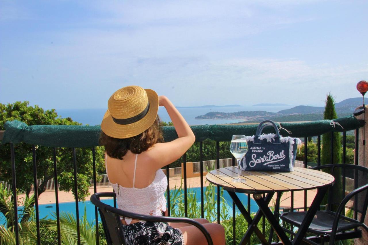 Studio Pool House Vue Mer Panoramique Amazing Sea View Wifi Linge Linen Inclut Aircondition La Croix-Valmer Exterior foto