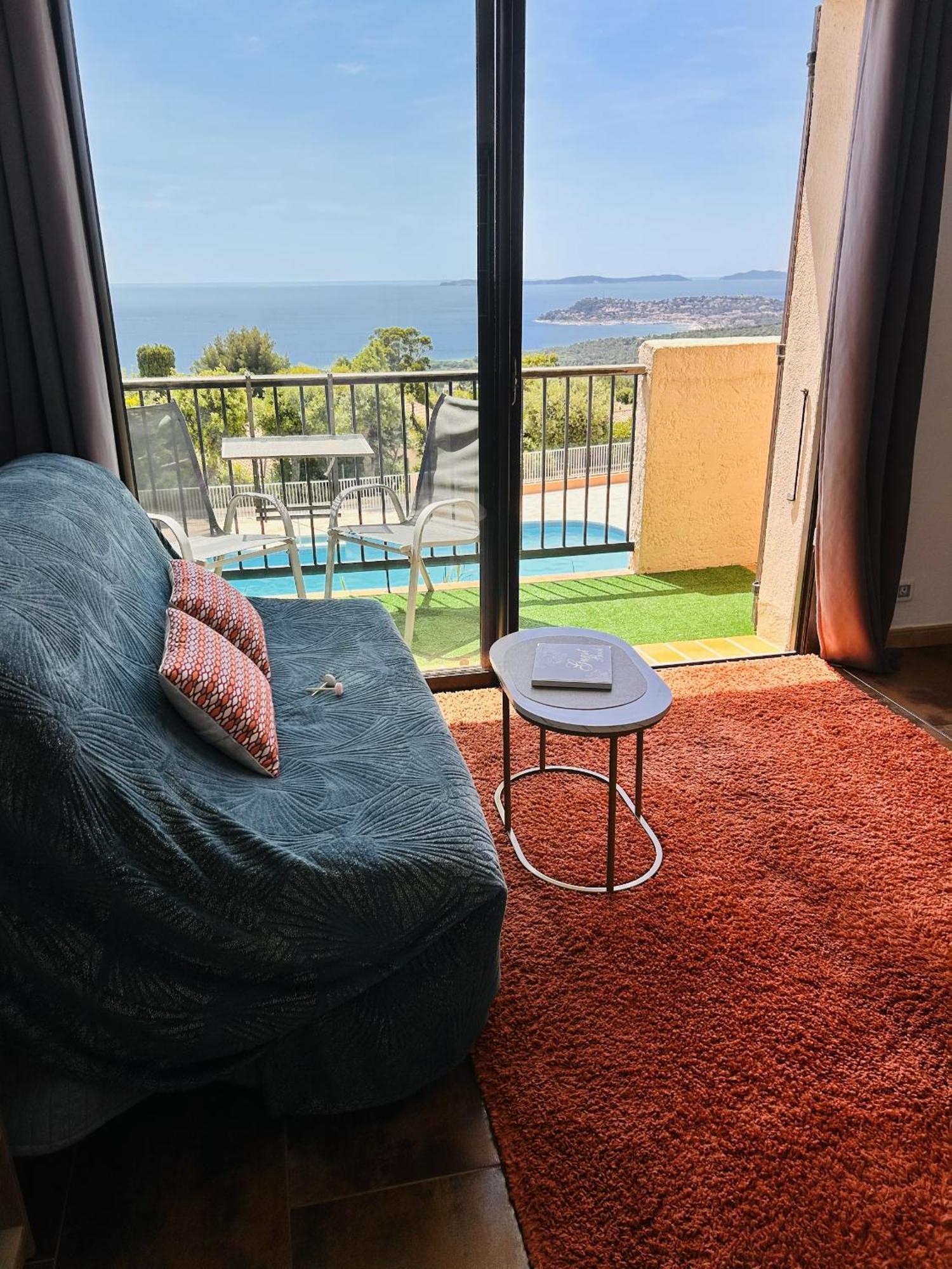 Studio Pool House Vue Mer Panoramique Amazing Sea View Wifi Linge Linen Inclut Aircondition La Croix-Valmer Exterior foto